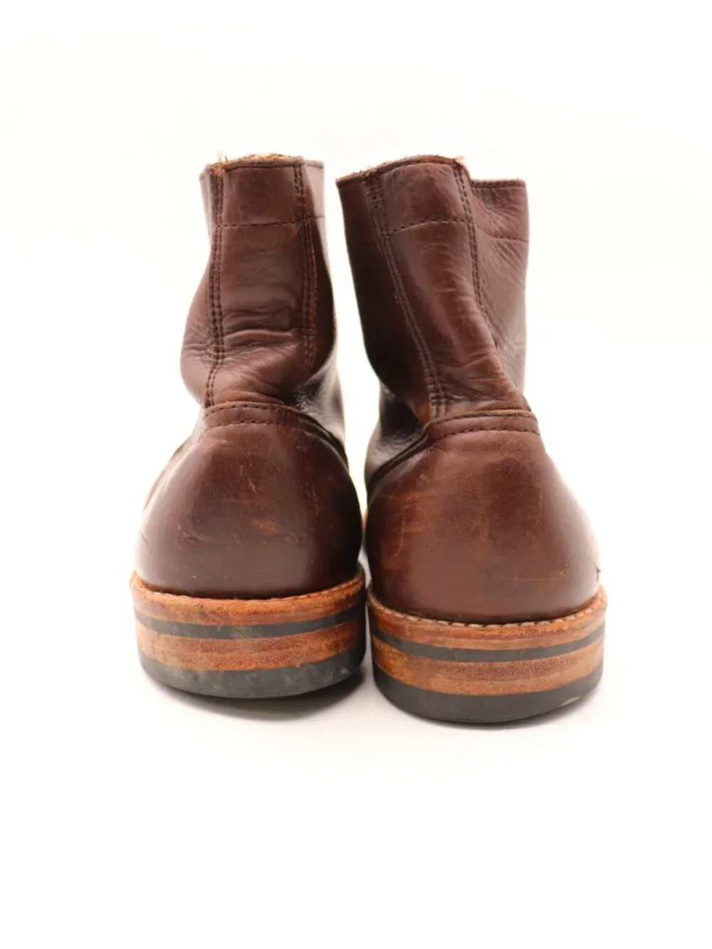 Oak Street Bootmakers Men's Size 8.5 Brown Trench Leather Boots Handcrafted iUSA